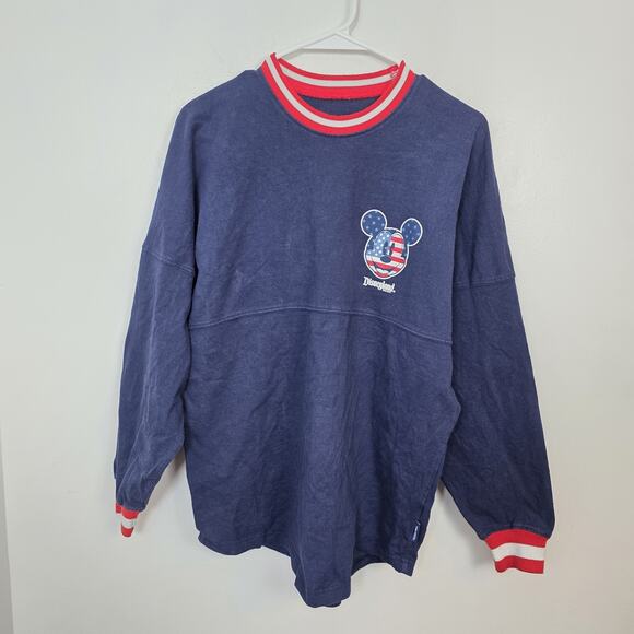 Disney Parks Red White Blue Mickey Mouse Oversized Spirit Jersey Size Small - Picture 2 of 9